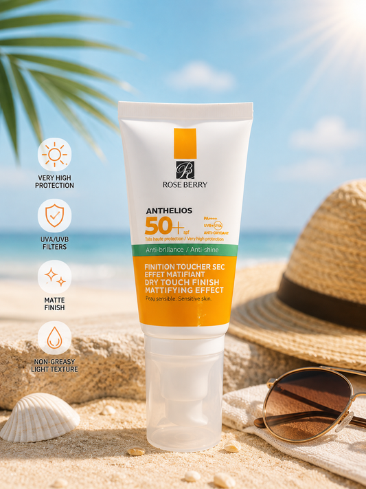 Rose Berry Anthelios SPF 50+ Sunscreen | Dry Touch Matte Finish Sunblock for Sensitive Skin (50ml)